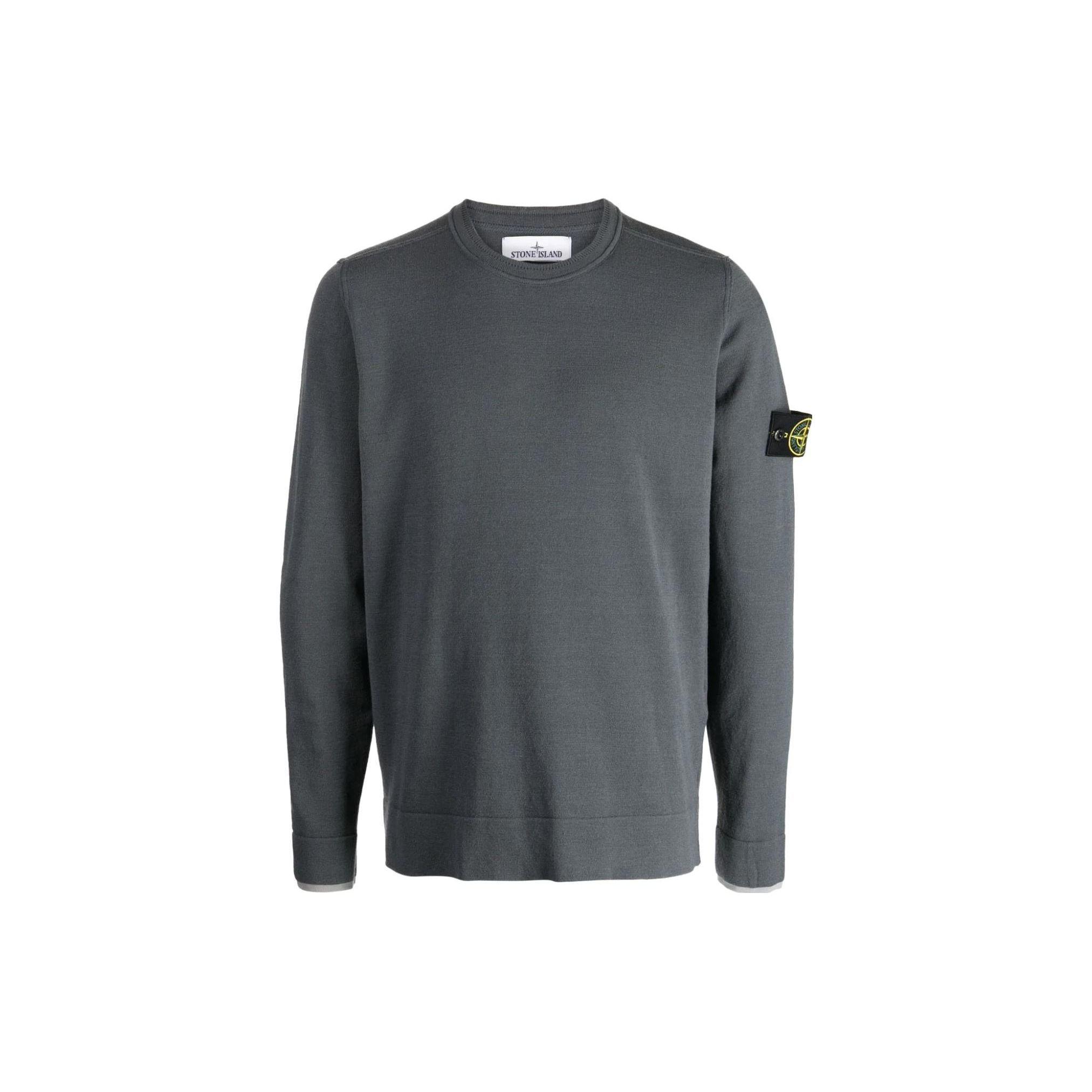 

Stone Island Logo Patch Sweater Lead Grey Men Tops 7915526A1-V0062 M