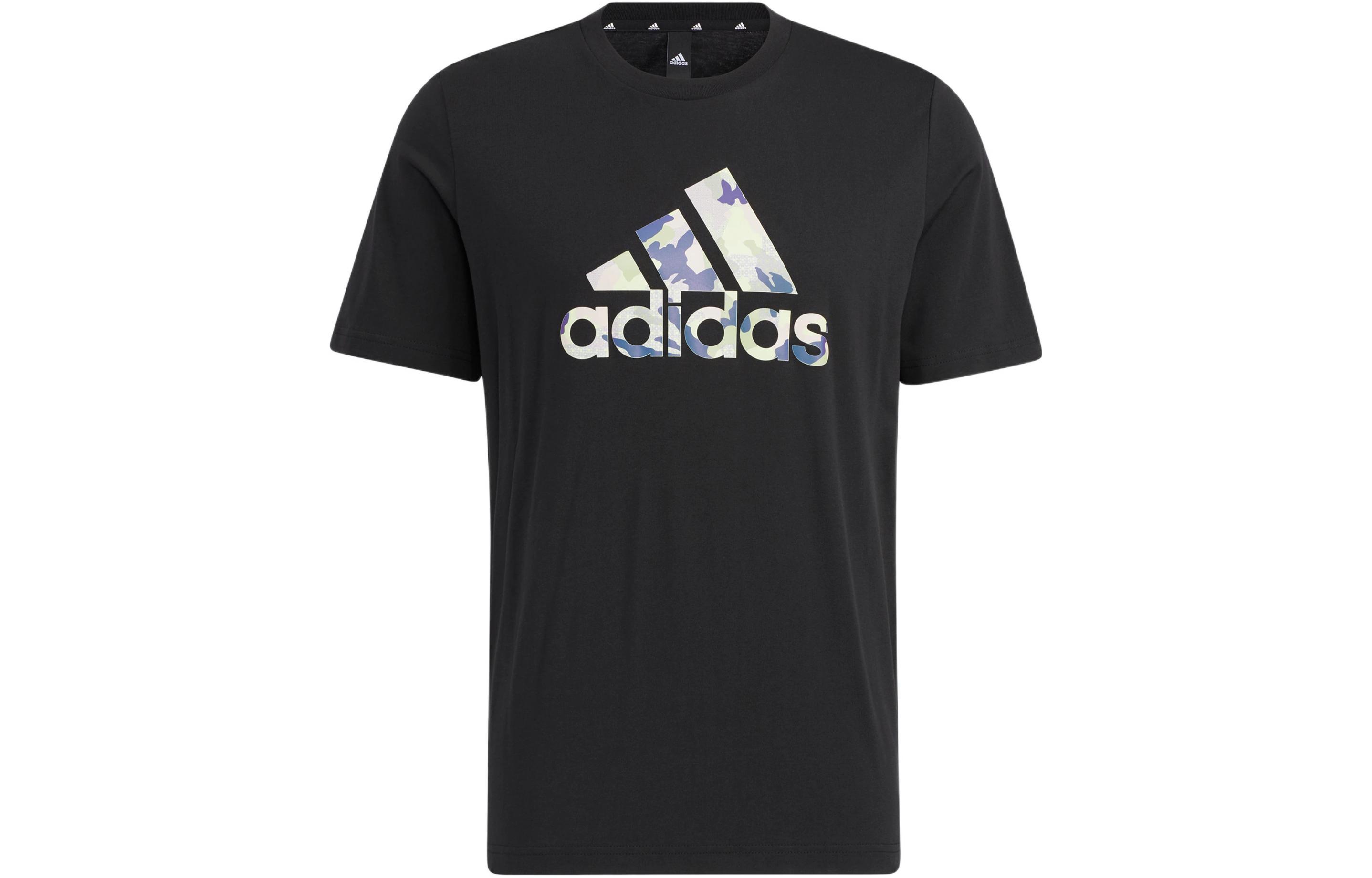 

Adidas T Shirts Men s Black Crew Neck Moderate Straight Fit HE7418 S