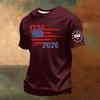 Men's Short Sleeve Crew Neck T-Shirt Casual Comfortable Fit Graphic Print 250th Anniversary Independence Day USA Design Summer Wear