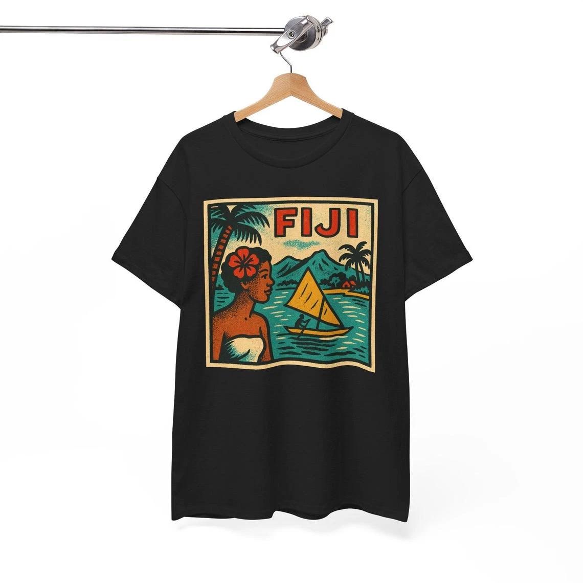 Fiji Retro Comic T-Shirt: Vintage Island Graphic Tee 4XL