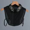 Women's Handmade Beads Fake Collar for Womens Half Shirt Blouse Tops Shirt Detachable Collar False Collar Ladies Fuax Cols