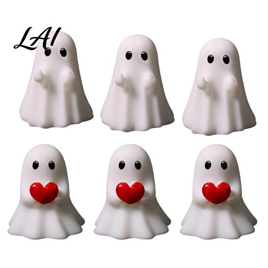 Funny Ghost Gifts for Friends 3Pcs Mini Figurines Halloween Decorations Resin Middle Finger And Decor Tiered Trays Heart Ornaments Tabletop