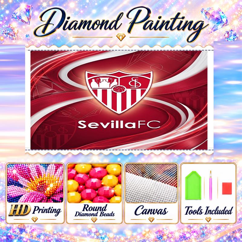 Sevilla FC Diamond Painting Kit 5D Full Drill DIY Diamond Mosaic Wall Art Home Decor