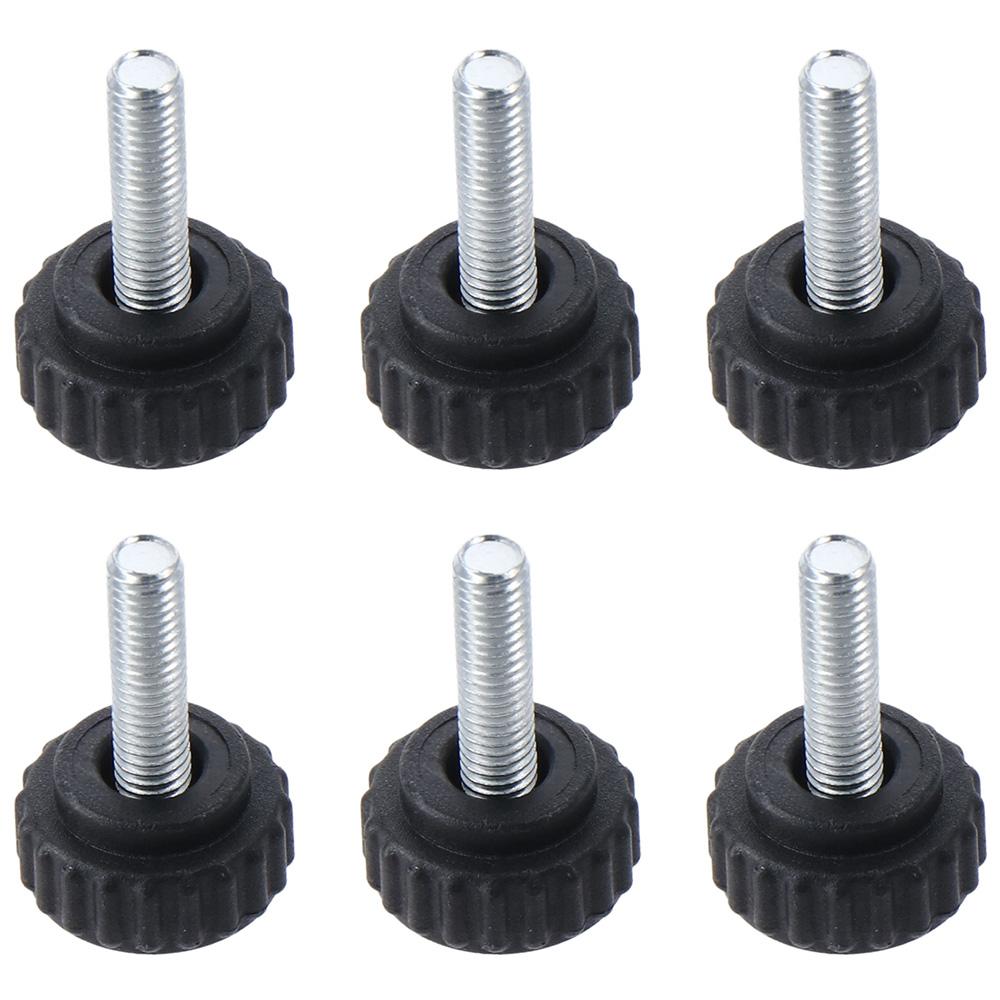 Heavy Duty M6 x 20mm Hand Bolt Knobs Plastic Black Clamping Knobs Metric Round Head Knurled Knobs for Quick Remove
