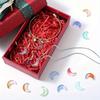 20/50/100 Stück zufällige Farbe DIY Glasmaterial mondförmiges Armband Halskette Ohrringe Schlüsselanhänger Schlüsselanhänger Anhänger