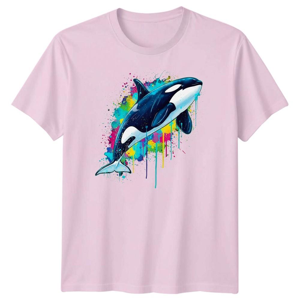 Orca Marine Animal Unisexs Tshirt Vibrant Splash Art