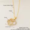Shell Heart-shaped Peach-Flower Moon Flower Hollow Engraved Zircon Necklace