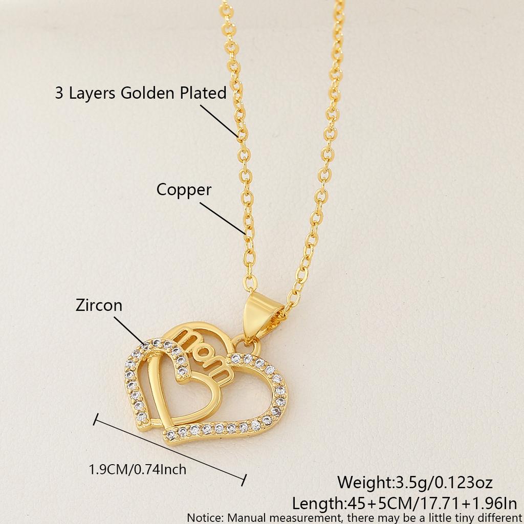 Shell Heart-shaped Peach-Flower Moon Flower Hollow Engraved Zircon Necklace