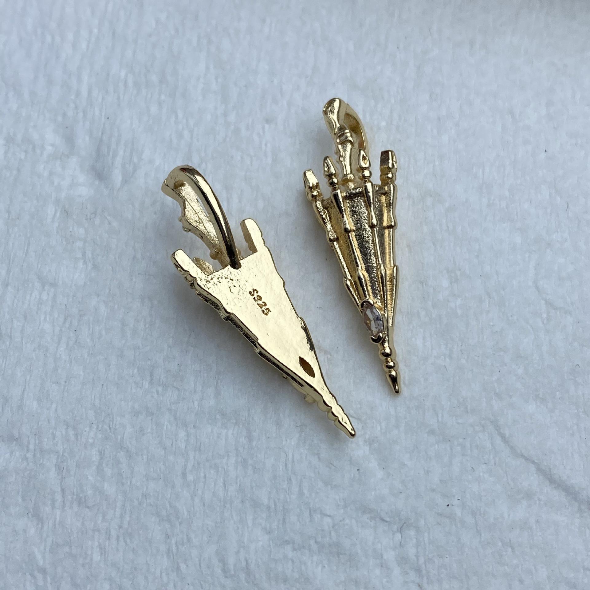 Handmade Rhinestone Umbrella Brooch with Crystal Beads & Pendants