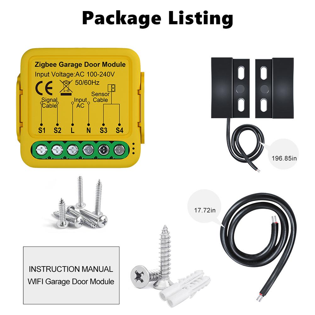 Tuya ZigBee Gate Opener Intelligent Garage Door Controller Module Mobilephone Remote Tuya APP Control Compatible with