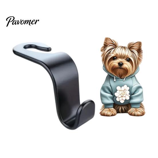Car Storage Accessories Seat Hook, Cartoon Cow/Dog/Butterfly/Cat Pattern Decor, Durable Load Bearing Acrylic Vehicle Headrest Bag Hook Hanger,