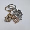 Letter Alloy Keyring Full Diamond Initial Keychain Bag Pendant Charms Exquisite Backpack Decoration Birthday Gifts