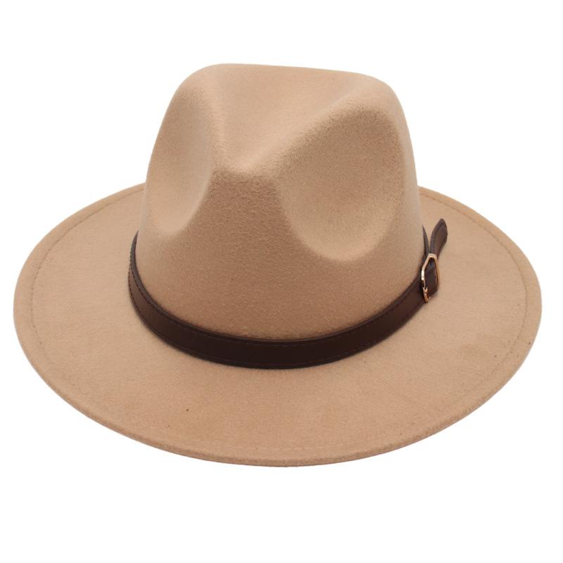 Cappello a Cilindro per Bambini Fibbia per Cintura Cappello in Feltro da Sfilata Cappello di Lana da Esterno Genitore-Figlio Cappello Jazz Uomini e Donne