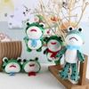 Stuffed Doll Red Scarf Frog Plush Pendant Cartoon Frog Frog Plush Keyring   Birthday Gifts