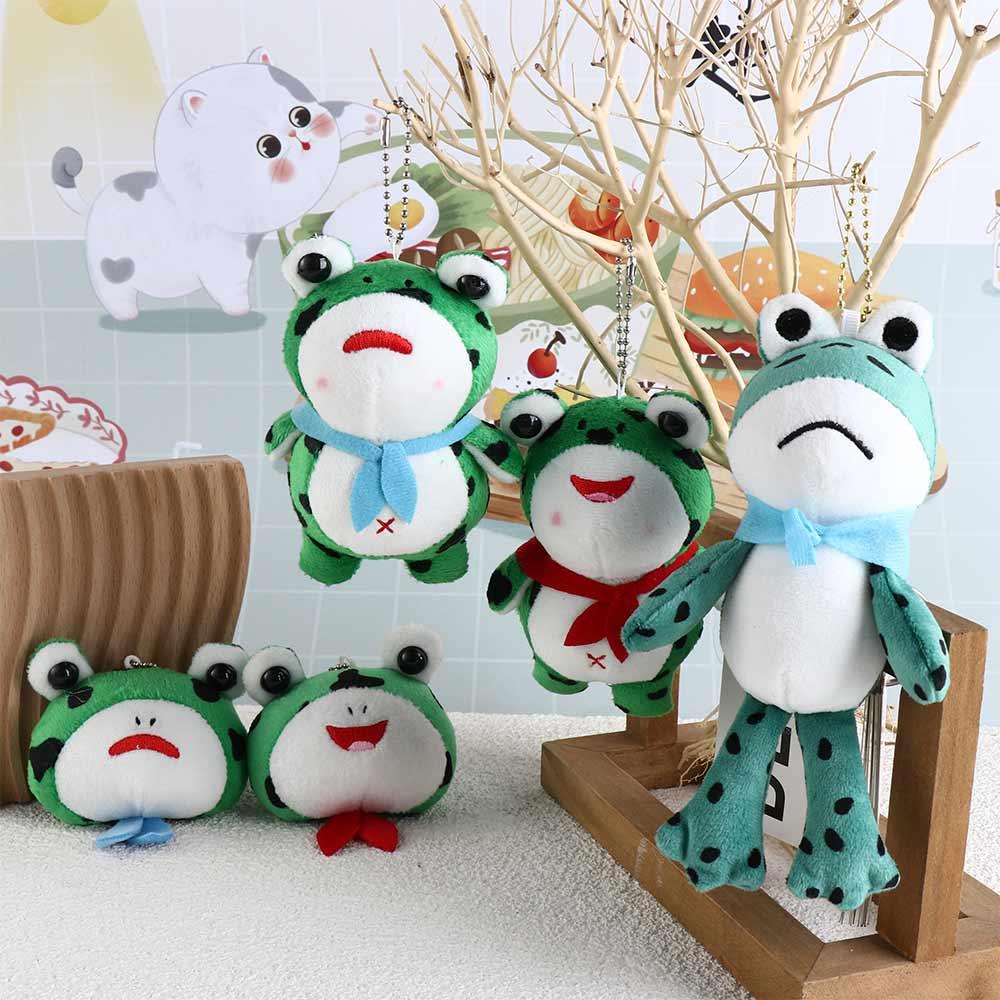 Stuffed Doll Red Scarf Frog Plush Pendant Cartoon Frog Frog Plush Keyring   Birthday Gifts