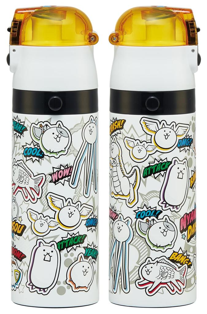 Skater Water Direct Battle for Boys and Stainless Sports Water Kids' Bottle, Drinking, 470ml, "The Cats" Design, 26, Girls, Insulated, Steel,