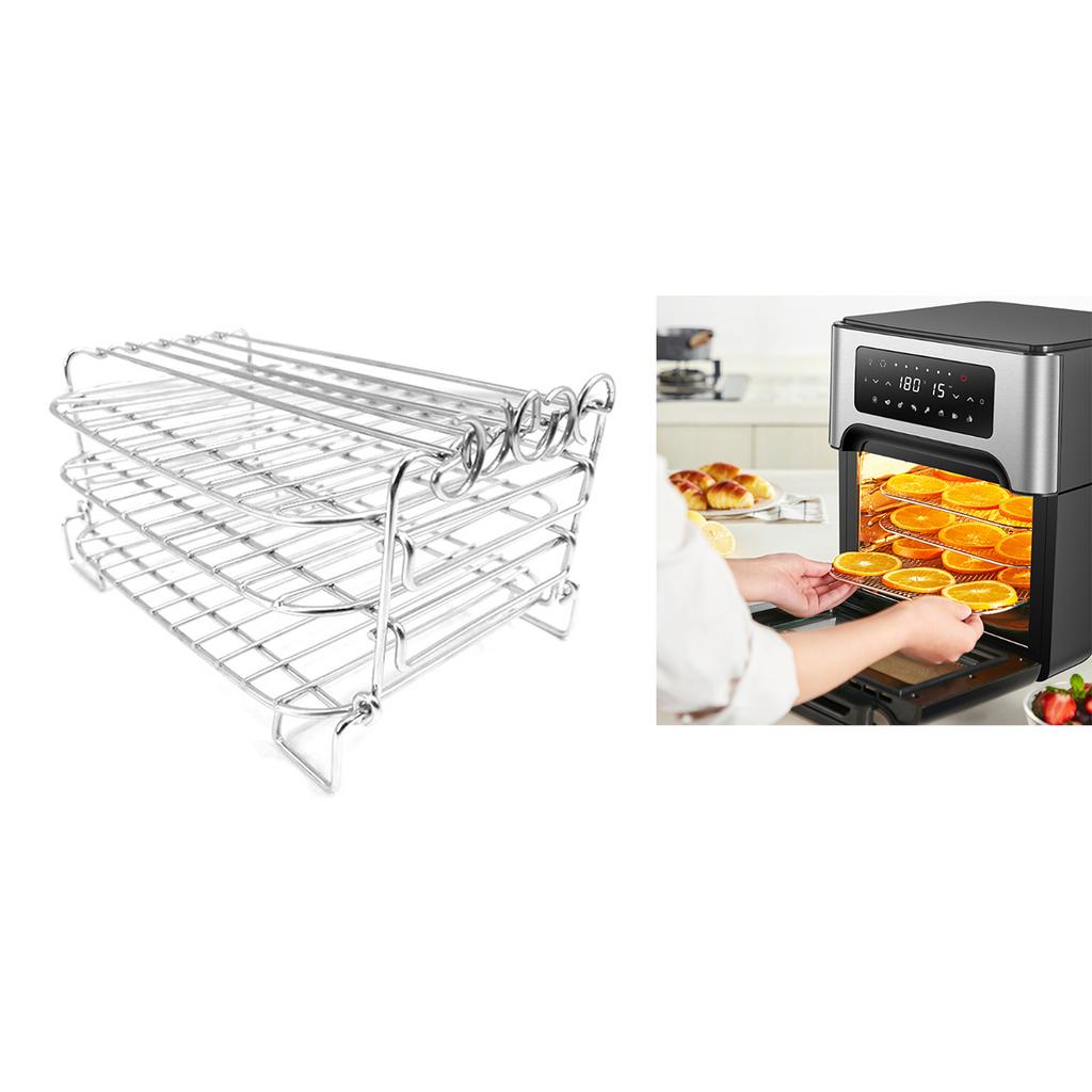 Wielopoziomowy Stojak do Grillowania i Gotowania na Parze Materiał Ze Stali Nierdzewnej Akcesoria do Frytkownicy Powietrznej Możliwość Układania w Stos Stojak do Frytkownicy Powietrznej dla DZ201/40