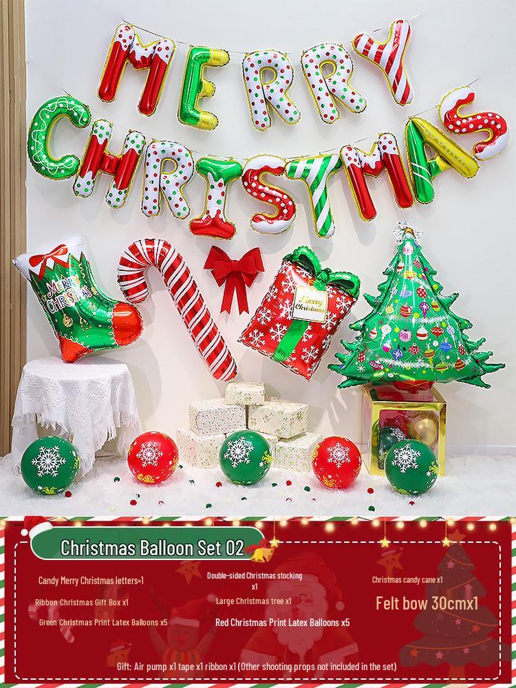 Christmas Party Balloon Decoration Set: Festive Backdrop & Kindergarten Team Building Atmosphere Decor