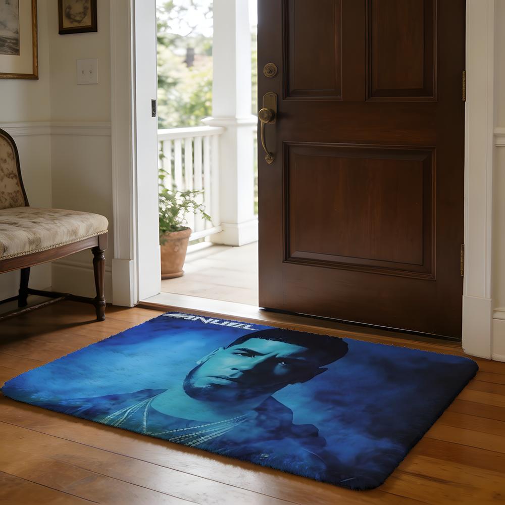 Floor Mat Soft Flannel Rug Non Slip Absorbent Mat for Bathroom Bedroom Home Decor A Anuel AA Rapper Hip Hop Singer Anmie