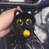 Black Cute Cat Keychain Plush Cartoon Kitten Doll Pendant Backpack Hanging Ornaments Car Keyring Birthday Gift