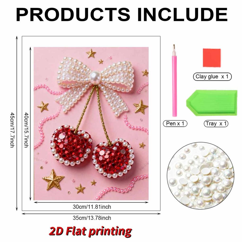 Pearl Painting Kit Cherry Theme Frameless Handicraft DIY Bedroom Decoration Living Room Wall Art Room Decoration Art Craft Decoration