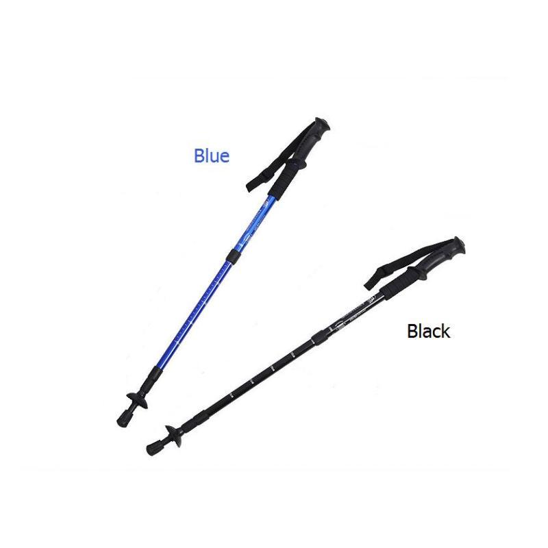 

4-section Straight Aluminium Alloy Trekking Poles Telescopic Walking Sticks Ultralight Walking Canes синій