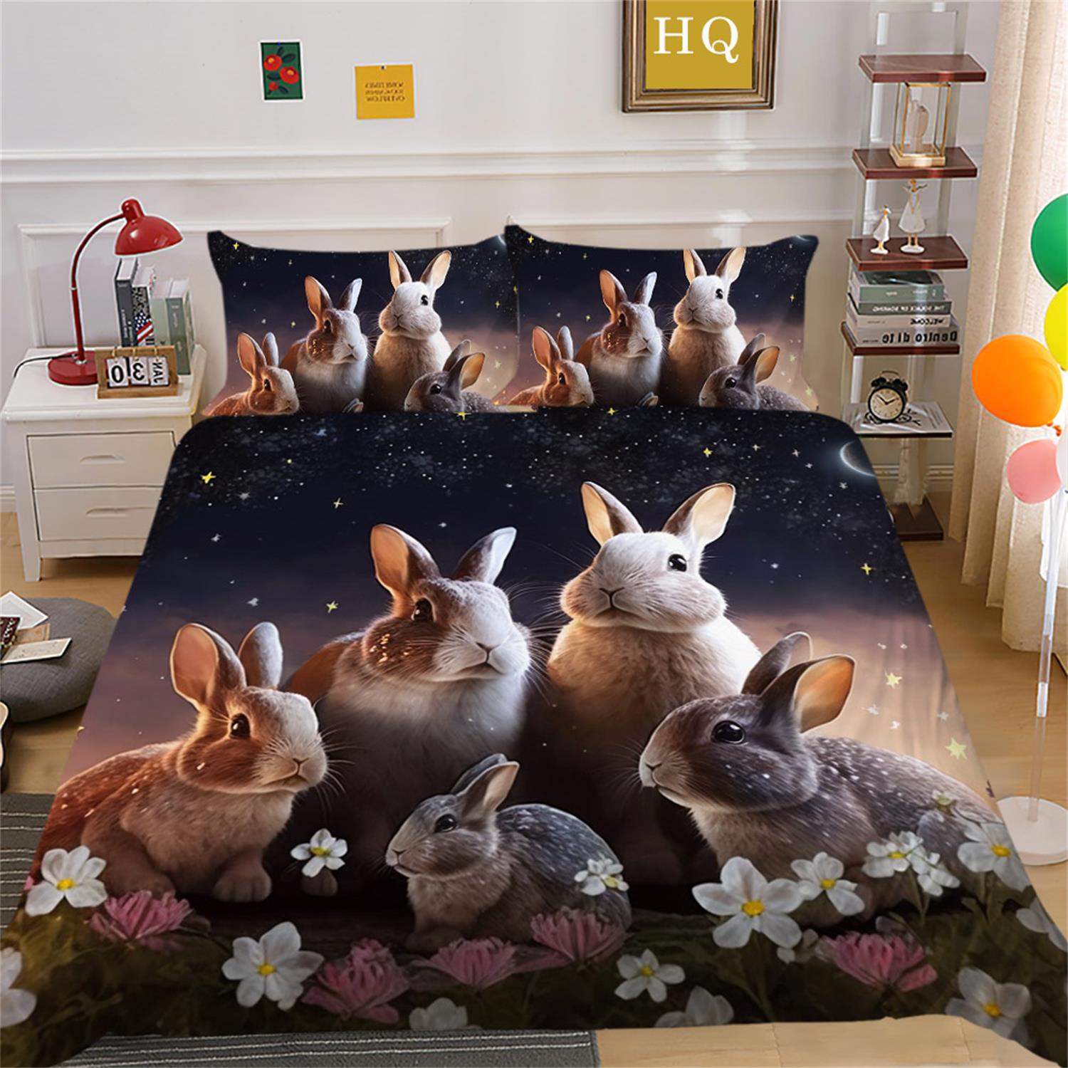 

Пододеяльник с пасхальным кроликом, пуховое одеяло, комплект одинарного/двуспального постельного белья, полноразмерный комплект постельного белья AU Queen Baby 100x135cm