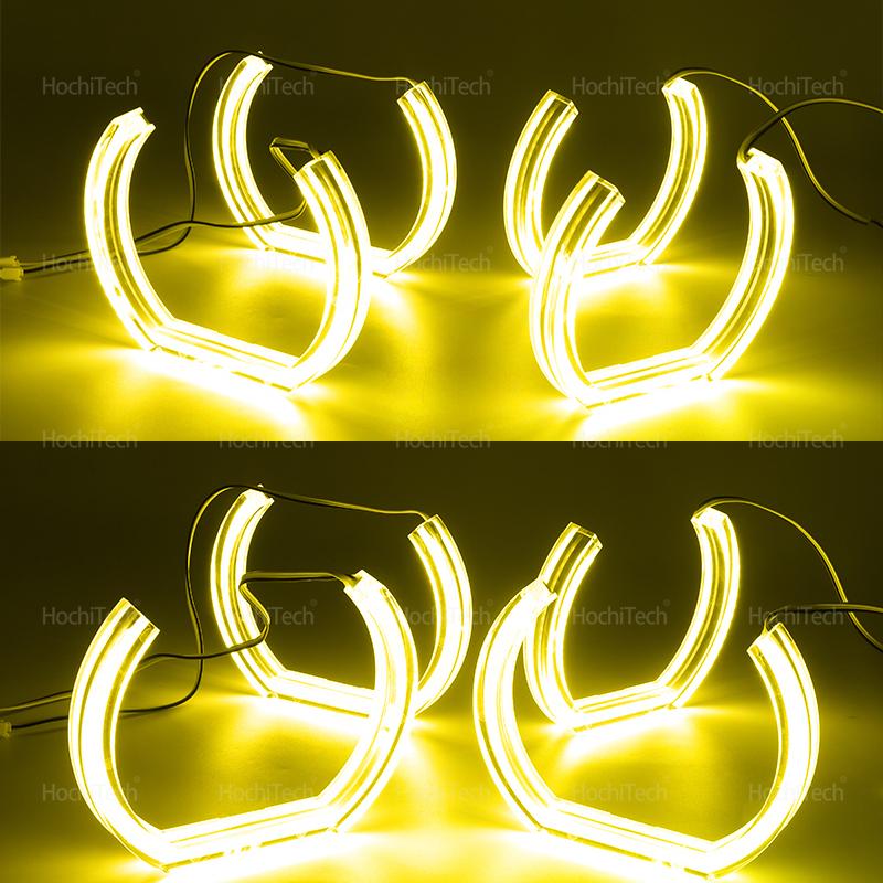 For BMW 5 Series F10 F11 M5 2010-2017 Super Bright CS CSL Style Lemon Yellow DRL Angel Eyes Light Daytime Running Light
