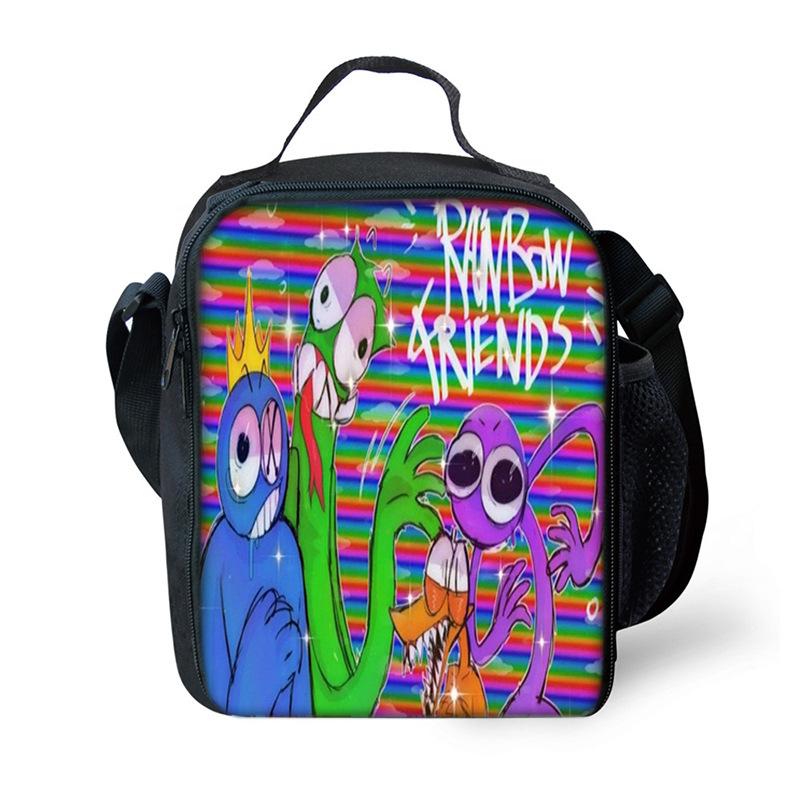 Rainbow Friends Rainbow Friends Lunch Bag Elementary School Picnic Bag Cartoon Shoulder Bag Satchel