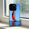 Sailing Ship B-Boat Phone Case For iPhone 17,16,15,14,13,12,11 Plus,Pro Max,XS,Colorful Silver Phone case Funda Cover