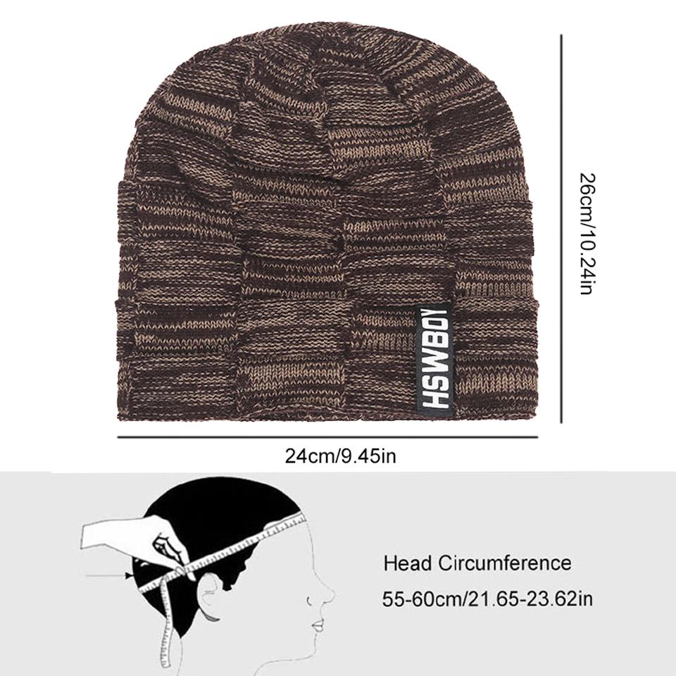 Loogdeel Neck Warmer Wool Lining Thick Warm Windproof Beanies Balaclava Outdoor Skullies Bonnet Winter Fleece Lined Knitted Hat
