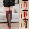 Women Socks New Year Gift Striped Christmas Decorations High Socks Cotton Long Stockings Girls Striped Knee Socks