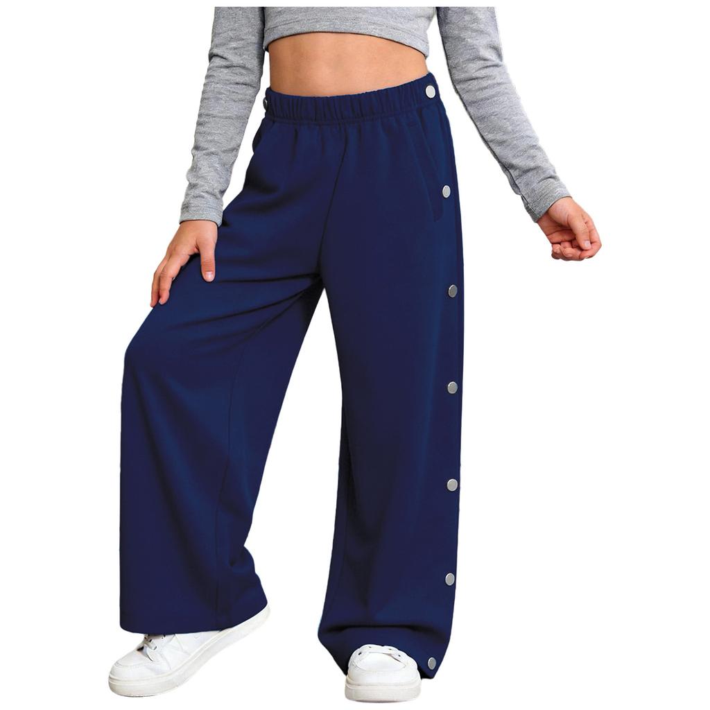 Pantaloni della tuta unisex per bambini con bisogni speciali, abbigliamento adattivo, con bottoni a pressione laterali a strappo
