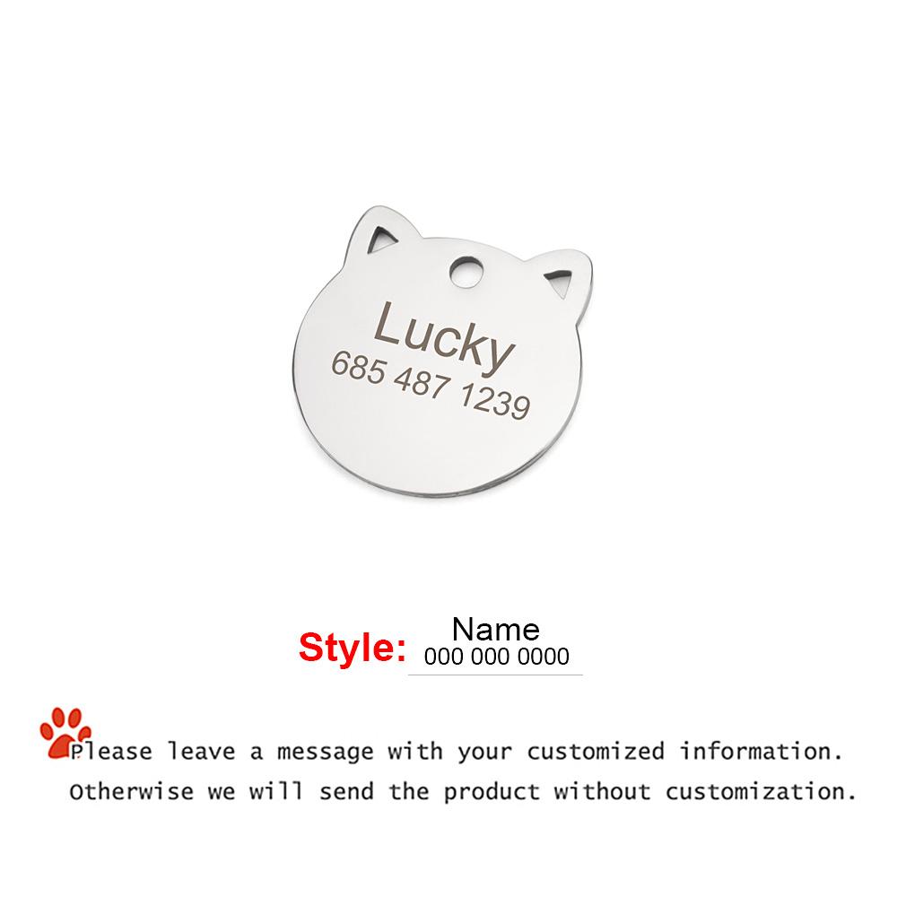 

Custom Name ID Tags Pet Head Shape Collar Pendant Personalized Phone Nameplate Dog Cat Anti-lost