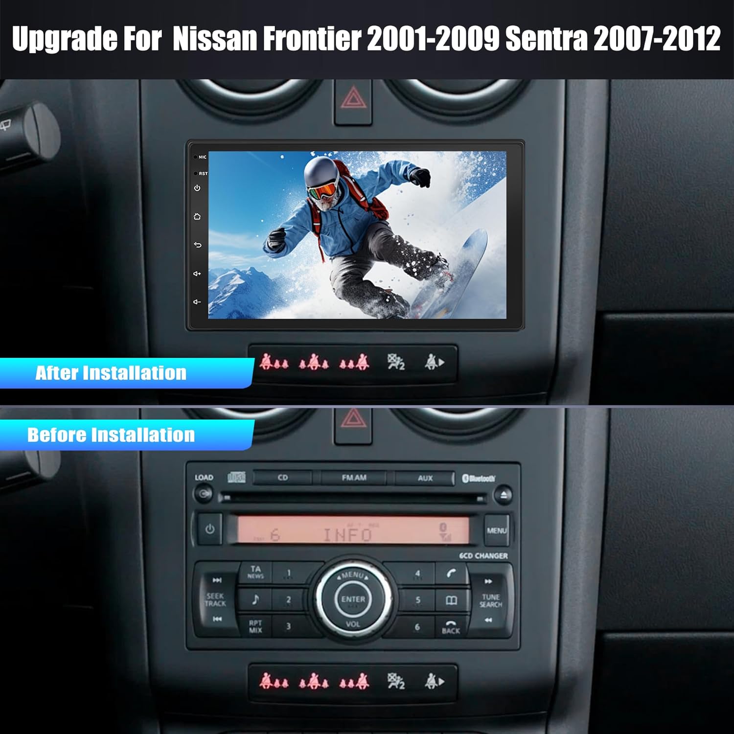 

7 Android 13 Car Stereo for Nissan Frontier/Sentra/Pathfinder 2001-2010 with Wireless CarPlay, Android Auto, GPS, WiFi, Bluetoo United States