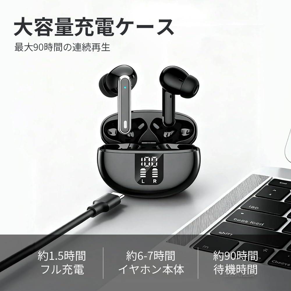 Bluetooth Wireless Earbuds with Mainstream Bluetooth Instant EDR Touch Up to 48 Hours Hours Compatible with with Perfect for and Web Conferencing