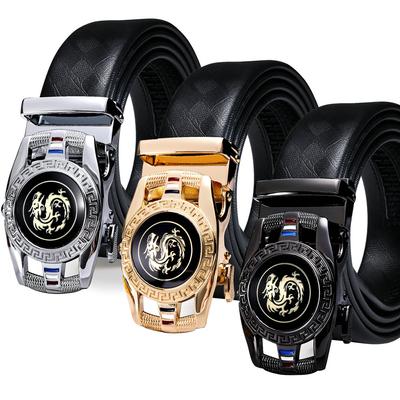 Designer Belt for Men Dragon Belt Buckles Black Leather Belt Automatic Buckle Formal Casual Belts