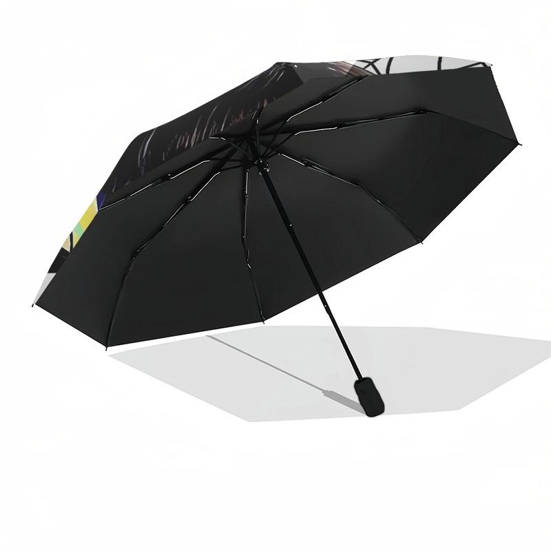 Dark Girl Themed Automatic Opening and Closing Umbrella, Compact Travel Umbrella, Lightweight and Portable, Suitable for Beach Commuting Bus