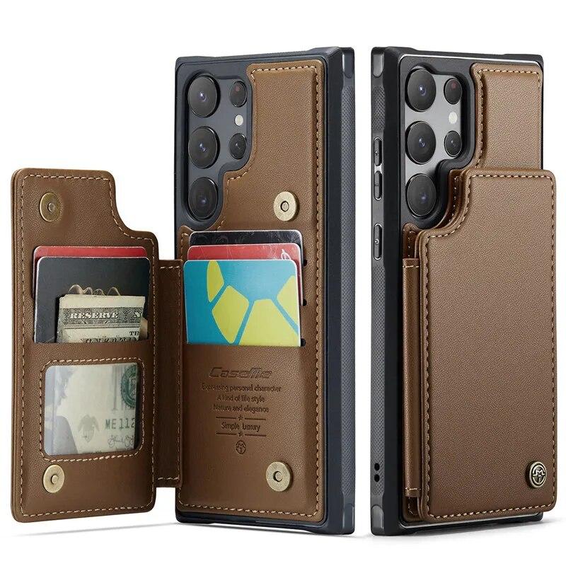 Retro Flip Leather Phone Case for Samsung Galaxy S23 S22 S21 Plus S20 FE Note 20 Ultra Wallet Card Holder Back Protection Cover