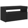 vidaXL TV-Schrank Mit LED-Lichtern, Schwarz Eiche, 75x35x40 Cm, Holzwerkstoff