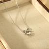 ins personalized light luxury bow love pendant necklace stainless steel 18K gold waterproof exquisite jewelry women