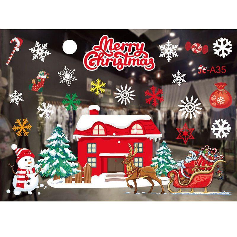 Christmas Wall Merry Stickers Window Glass Decals Home Room Xmas New Year Decor