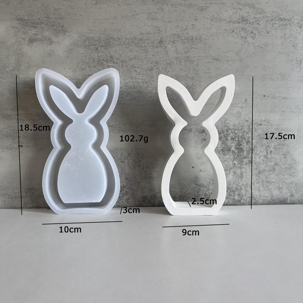 Hollow Easter Ornament Silicone Mold Rabbit Shape Decorative Gift Box Plaster Mold Handmade DIY Chocolate Holder Casting Molds