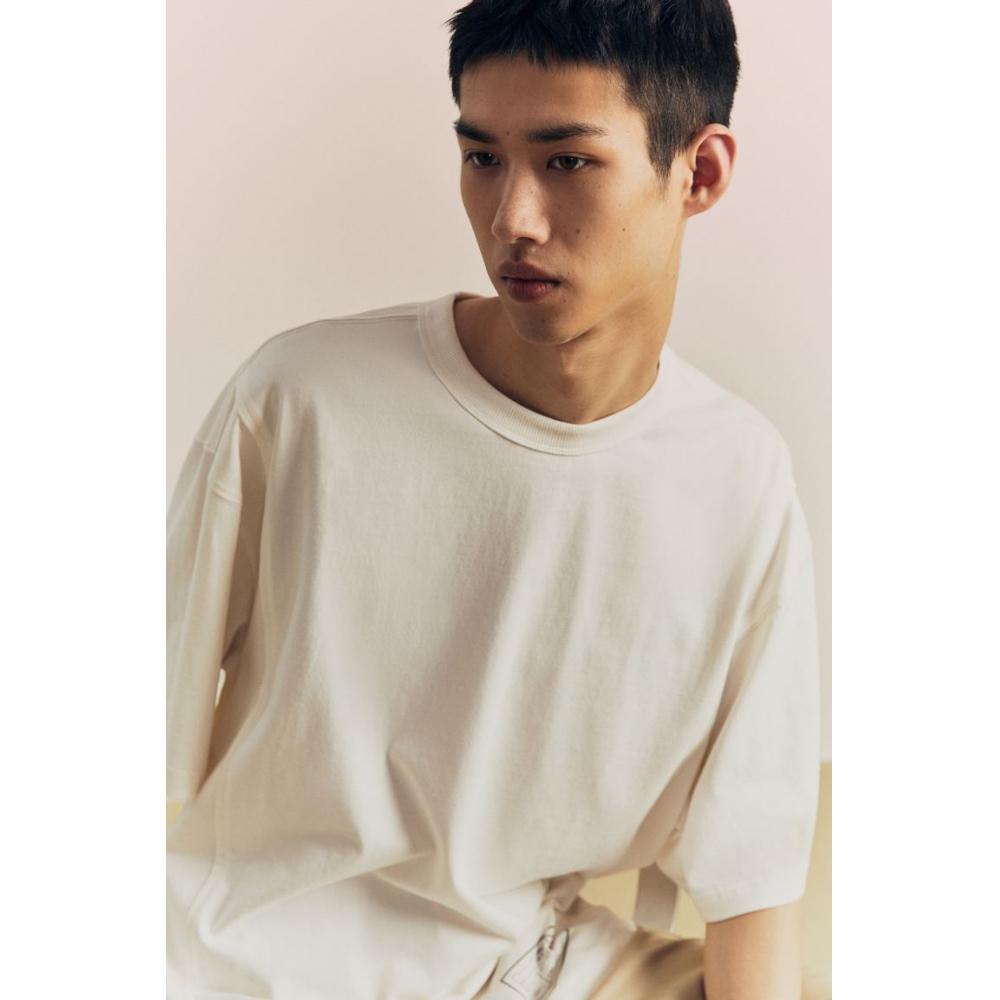 H M Loose FiT PrinTed T sHirT wHiTe