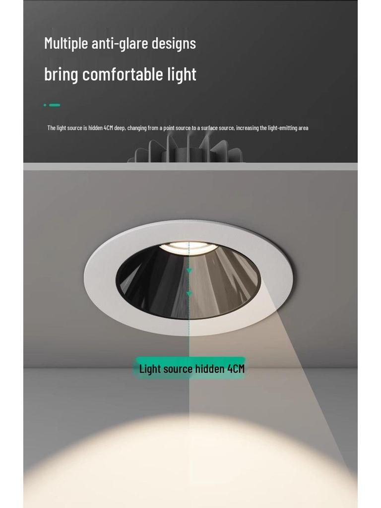 Anti-Glare LED Recessed Wall Washer Downlight, 75-90mm Cutout