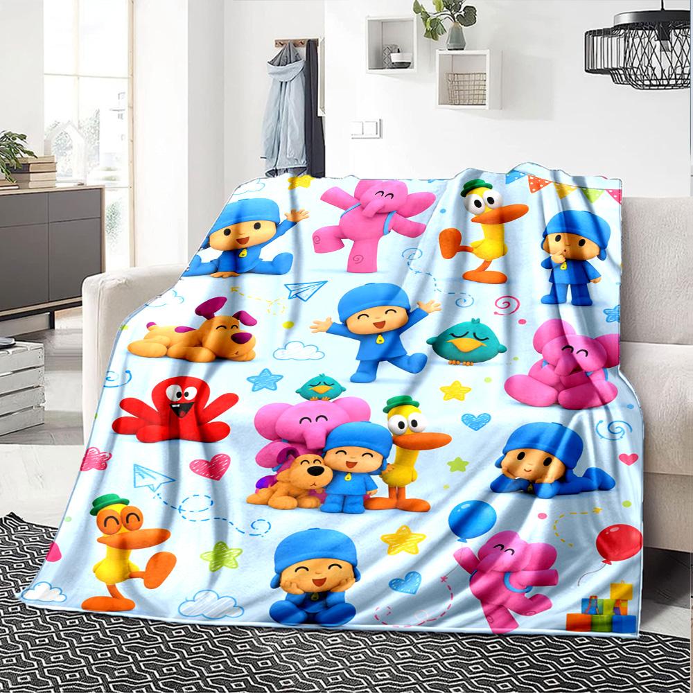 Coperta in Flanella con Stampa Cartone Animato Pocoyo Alta Qualità Calda Confortevole Coperta per Tutte le Stagioni Perfetta per Regali Decorazioni per la Casa