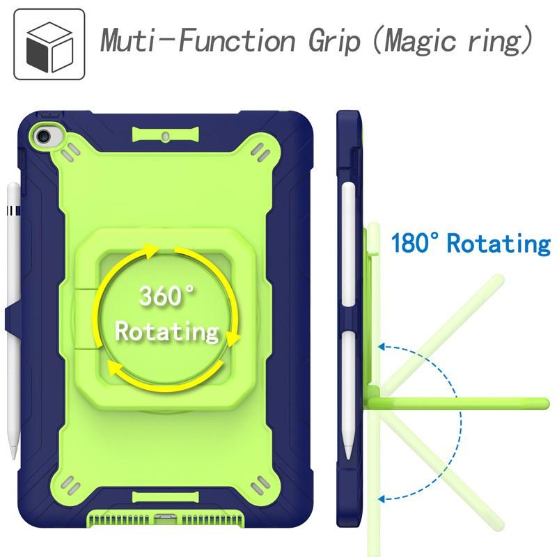 Silicone Kickstand Case IPad 8th Gen 10.2 Inch With Detachable Wrist Strap Shockproof Anti-Fingerprint Dual-Tone Design