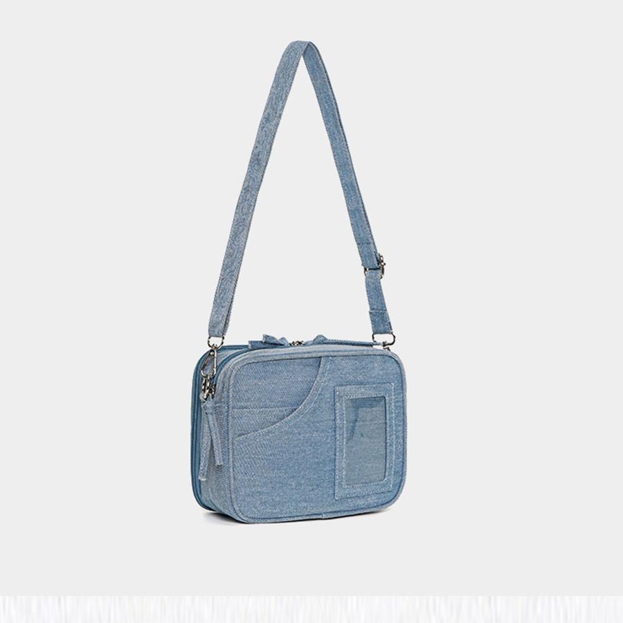 Casual Small Denim Bag for Women Transparent Ita Bag Y2k Harajuku Artistic Bags for Daily Shopping Versatile Canvas Tote Bag Sac