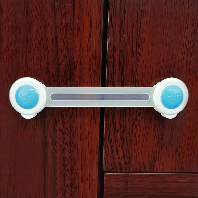 Cute Cartoon Bear Head Child Safety Lock Smiley Face Cabinet Door Drawer Lock Baby Safety Extended Cabinet Latch