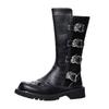 Large Size European Winter Martin Boots Men's High-top British Style Tooling Boots Riding Side Zipper Locomotive Leather Boots